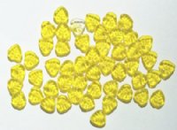50 9mm Transparent Yellow Leaf Beads